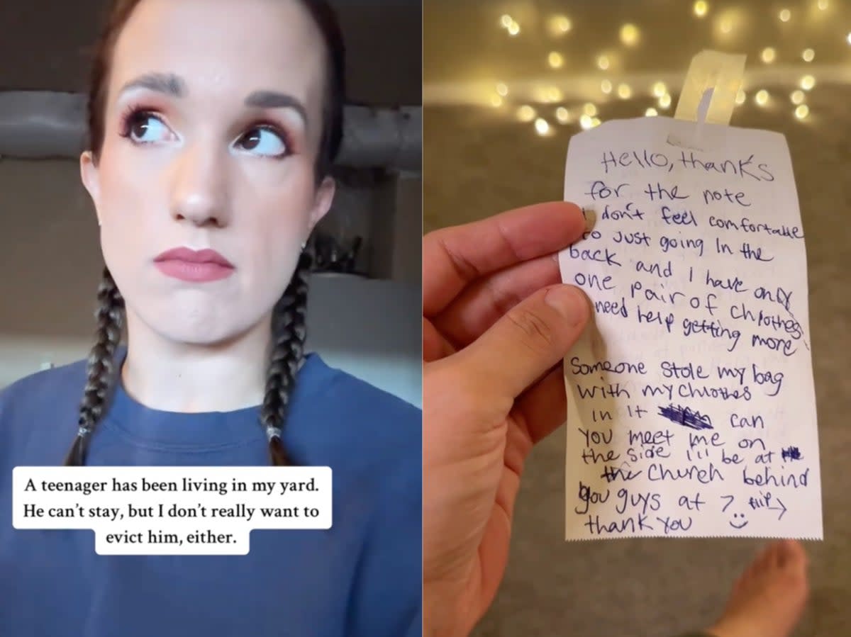 Woman reveals how she helped out a young boy who was sleeping in her yard (TikTok)